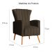 Poltrona Decorativa Melinda Pés Palito Veludo Marrom