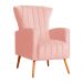 Poltrona Decorativa Melinda Pés Palito Veludo Rosa