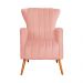 Poltrona Decorativa Melinda Pés Palito Veludo Rosa