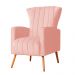 Poltrona Decorativa Melinda Pés Palito Veludo Rosa
