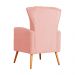 Poltrona Decorativa Melinda Pés Palito Veludo Rosa