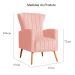 Poltrona Decorativa Melinda Pés Palito Veludo Rosa