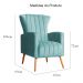 Poltrona Decorativa Melinda Pés Palito Veludo Turquesa