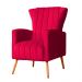 Poltrona Decorativa Melinda Pés Palito Veludo Vermelho