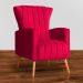Poltrona Decorativa Melinda Pés Palito Veludo Vermelho