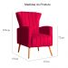 Poltrona Decorativa Melinda Pés Palito Veludo Vermelho