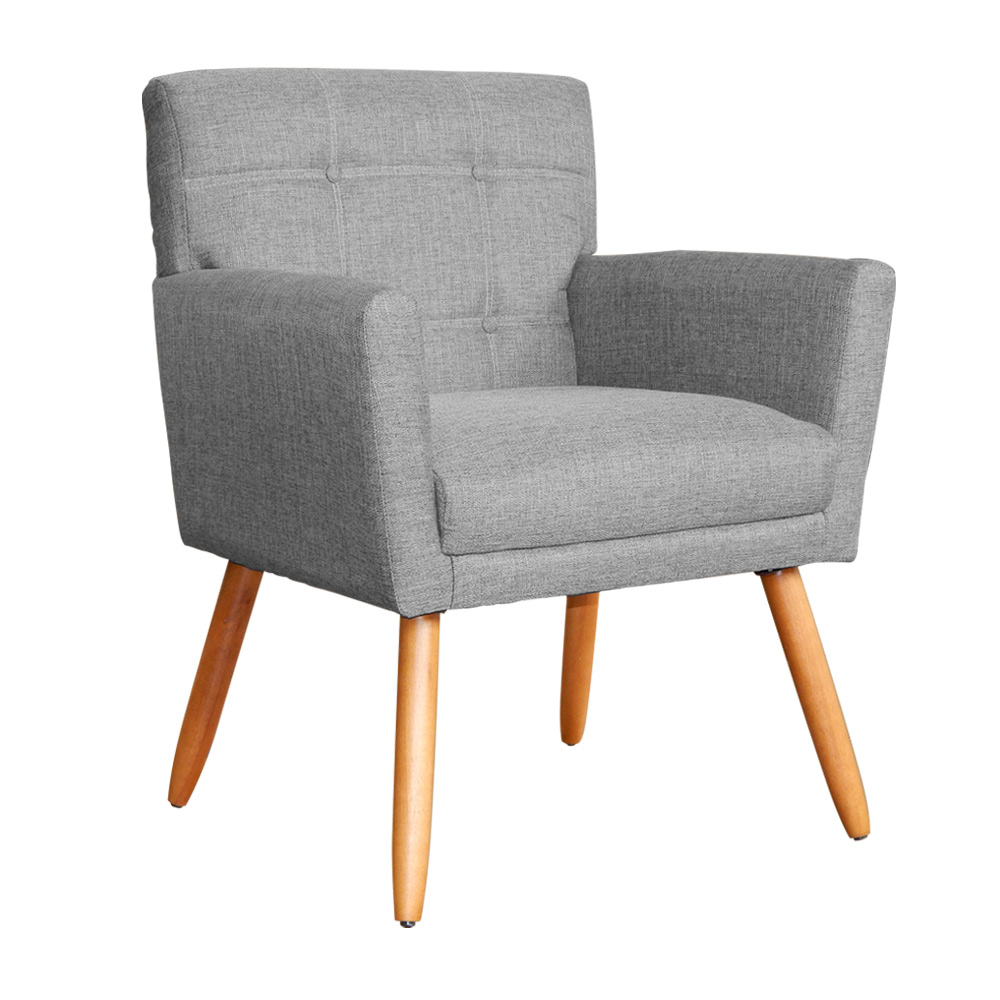 Poltrona Decorativa Onix Linho Cinza