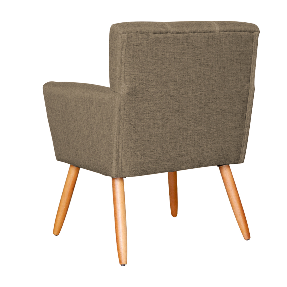 Poltrona Decorativa Onix Linho Marrom Claro