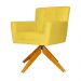 Poltrona Decorativa Onix Pés Giratório de Madeira Suede Amarelo