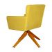 Poltrona Decorativa Onix Pés Giratório de Madeira Suede Amarelo