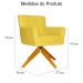 Poltrona Decorativa Onix Pés Giratório de Madeira Suede Amarelo