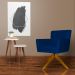 Poltrona Decorativa Onix Pés Giratório de Madeira Suede Azul Marinho