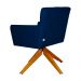 Poltrona Decorativa Onix Pés Giratório de Madeira Suede Azul Marinho