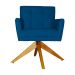 Poltrona Decorativa Onix Pés Giratório de Madeira Suede Azul Royal