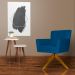 Poltrona Decorativa Onix Pés Giratório de Madeira Suede Azul Royal