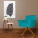 Poltrona Decorativa Onix Pés Giratório de Madeira Suede Azul Turquesa