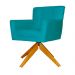 Poltrona Decorativa Onix Pés Giratório de Madeira Suede Azul Turquesa