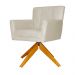 Poltrona Decorativa Onix Pés Giratório de Madeira Suede Bege