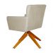 Poltrona Decorativa Onix Pés Giratório de Madeira Suede Bege