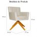 Poltrona Decorativa Onix Pés Giratório de Madeira Suede Bege