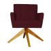 Poltrona Decorativa Onix Pés Giratório de Madeira Suede Bordô