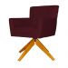 Poltrona Decorativa Onix Pés Giratório de Madeira Suede Bordô