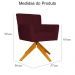 Poltrona Decorativa Onix Pés Giratório de Madeira Suede Bordô