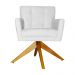 Poltrona Decorativa Onix Pés Giratório de Madeira Suede Branco