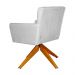 Poltrona Decorativa Onix Pés Giratório de Madeira Suede Branco