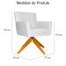 Poltrona Decorativa Onix Pés Giratório de Madeira Suede Branco