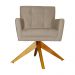 Poltrona Decorativa Onix Pés Giratório de Madeira Suede Capuccino
