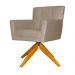 Poltrona Decorativa Onix Pés Giratório de Madeira Suede Capuccino