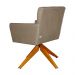 Poltrona Decorativa Onix Pés Giratório de Madeira Suede Capuccino