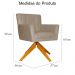 Poltrona Decorativa Onix Pés Giratório de Madeira Suede Capuccino