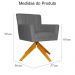 Poltrona Decorativa Onix Pés Giratório de Madeira Suede Cinza