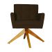 Poltrona Decorativa Onix Pés Giratório de Madeira Suede Marrom