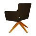 Poltrona Decorativa Onix Pés Giratório de Madeira Suede Marrom