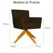 Poltrona Decorativa Onix Pés Giratório de Madeira Suede Marrom