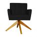 Poltrona Decorativa Onix Pés Giratório de Madeira Suede Preto
