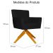 Poltrona Decorativa Onix Pés Giratório de Madeira Suede Preto