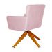 Poltrona Decorativa Onix Pés Giratório de Madeira Suede Rosa Bebê