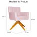 Poltrona Decorativa Onix Pés Giratório de Madeira Suede Rosa Bebê