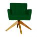 Poltrona Decorativa Onix Pés Giratório de Madeira Suede Verde