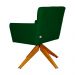 Poltrona Decorativa Onix Pés Giratório de Madeira Suede Verde