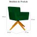 Poltrona Decorativa Onix Pés Giratório de Madeira Suede Verde