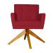 Poltrona Decorativa Onix Pés Giratório de Madeira Suede Vermelho