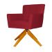 Poltrona Decorativa Onix Pés Giratório de Madeira Suede Vermelho