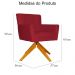 Poltrona Decorativa Onix Pés Giratório de Madeira Suede Vermelho
