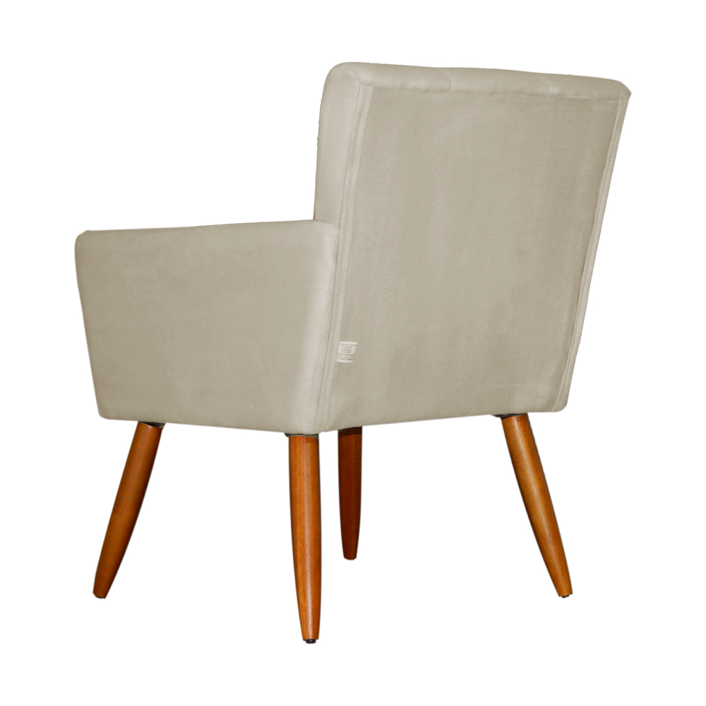 Poltrona Decorativa Onix Suede Bege - DS Estofados