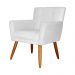 Poltrona Decorativa Onix Suede Branco - DS Estofados